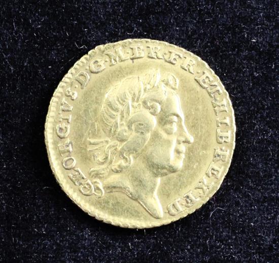 A George I gold quarter guinea, 1718,